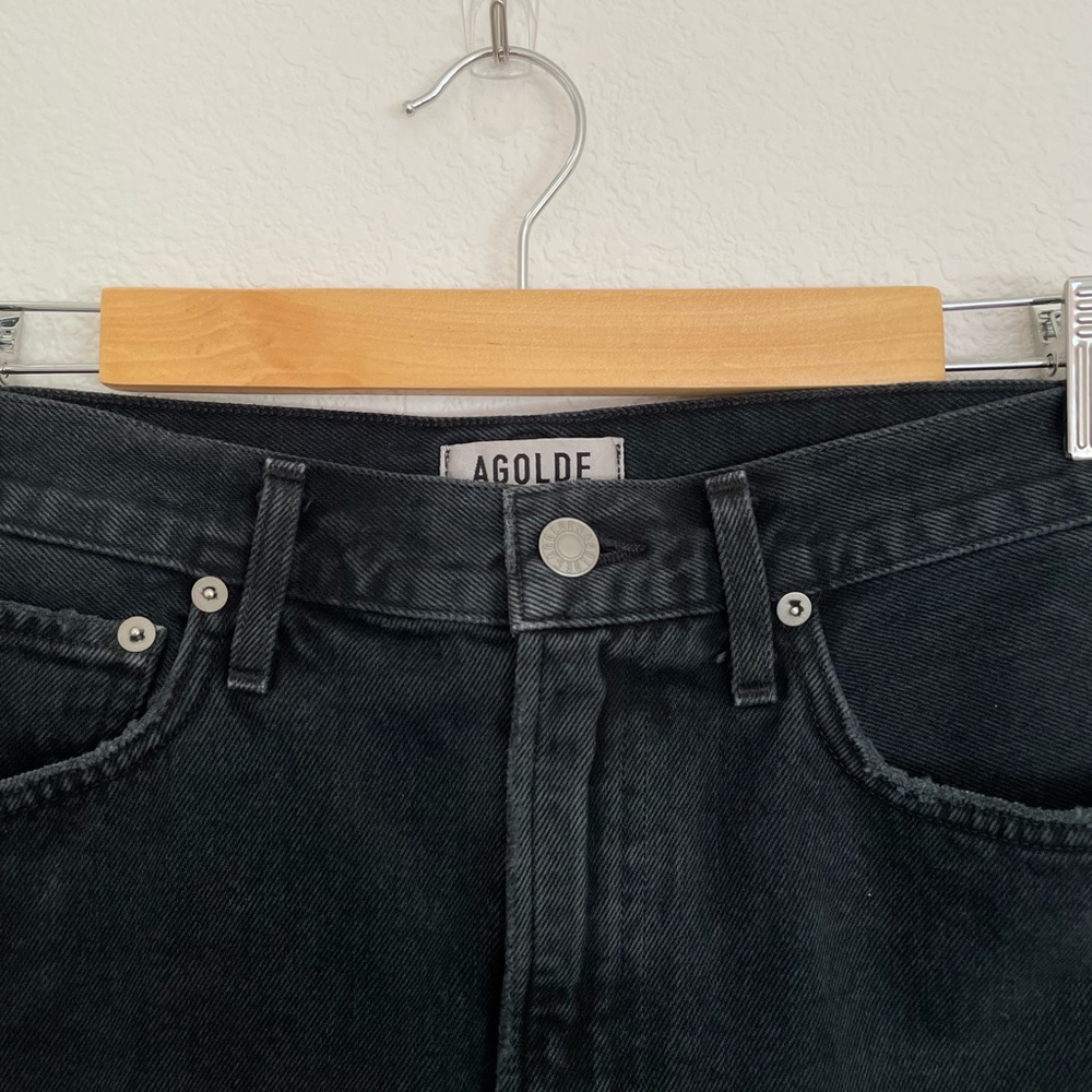AGOLDE Kat High Rise Pencil Denim Mini Skirt Black - Picture 4 of 6